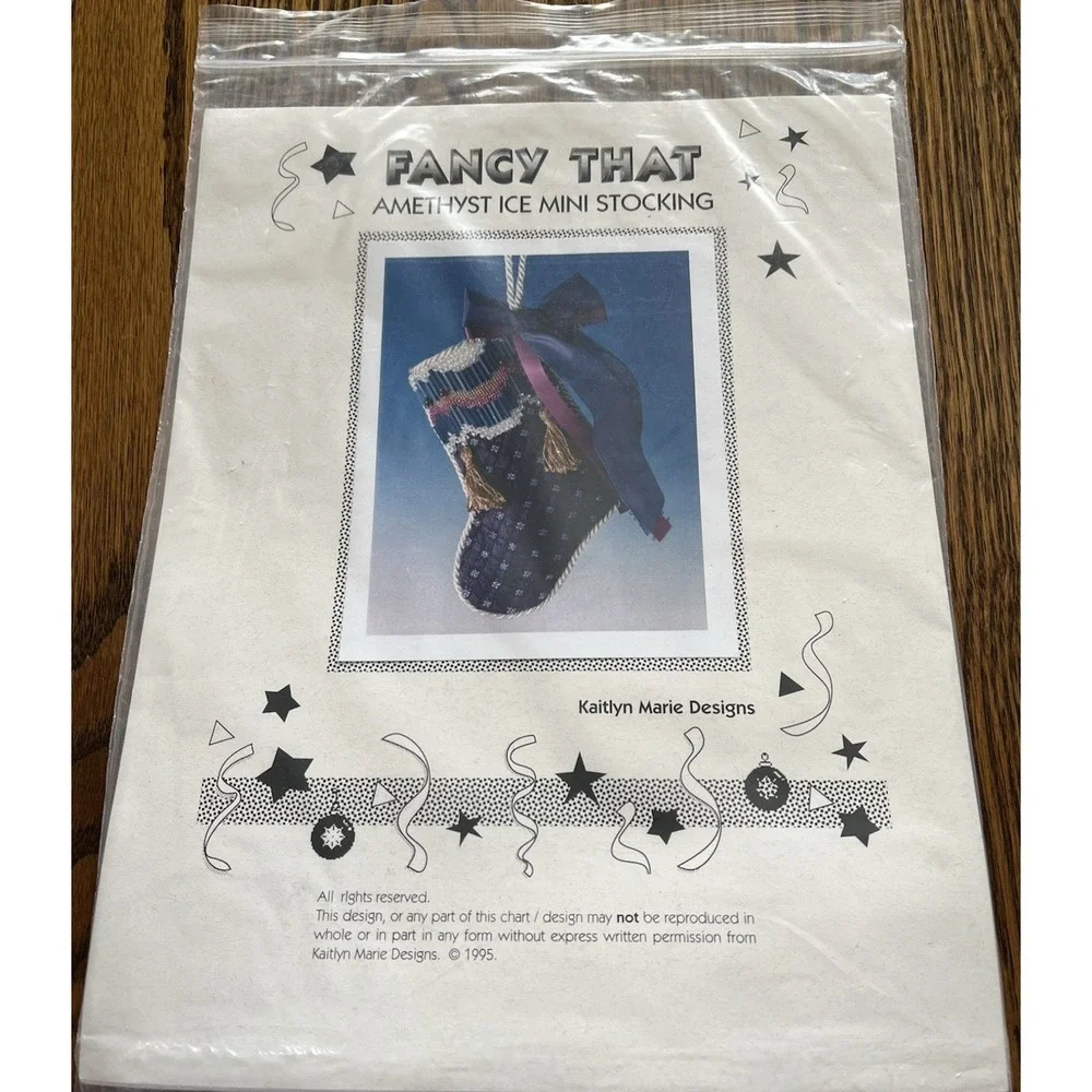 1995 Fancy That Series Amethyst Ice Mini Stocking Ornament Kit Kaitlyn Marie VTG